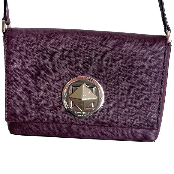 kate spade Handbags - Kate Spade Newbury Lane Sally Turn Lock Crossbody Leather Purse Small Wine